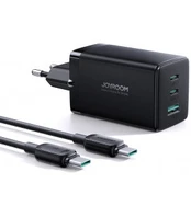 Juodas 65W 2xType-C + 1xUSB pakrovėjas + Type-C - Type-C laidas "Joyroom GaN JR-TCG01"