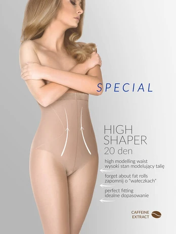 Pėdkelnės moterims High shaper, smėlio spalvos