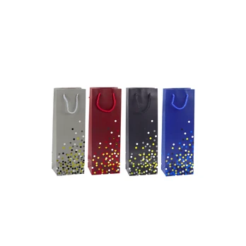 Lean Wine Bottle Gift Bag Polka Dots 36 x 12 x 9cm