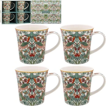 William Morris "strawberry Thief" puodelių rinkinys (4 vnt.)