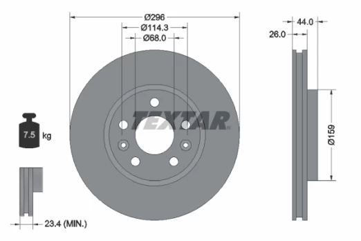 TEXTAR 92300703 Brake Disc