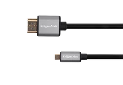 Kruger & Matz Basic HDMI – microHDMI kabelis 1.8m kaina