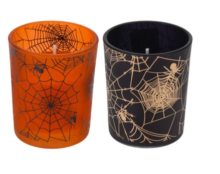 Žvakė stikliniame indelyje Hallowen, 6.5 cm