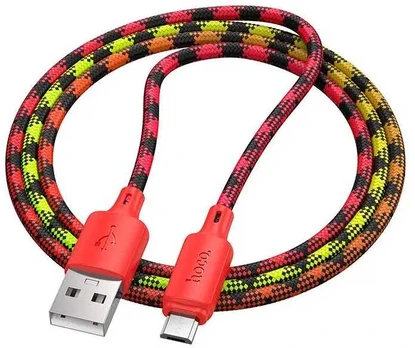 Cable USB A to Micro USB Hoco 2,4A 1 m gradient red