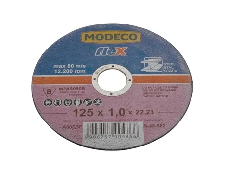 Modeco Flat grinding wheel for cutting metal 125mm 1 pc - MN-68-967