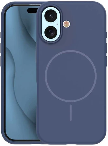 Dėklas Telforceone Silicone Thin Mag case for iPhone 17 6,3' dark mėlynas