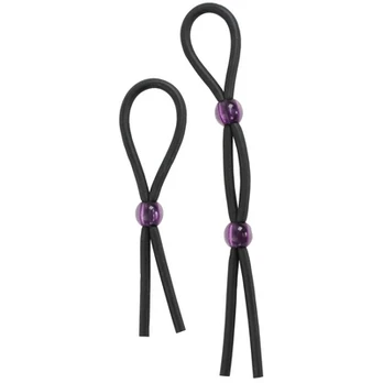 Doc Johnson Silicone Adjustable Intimate Ties Set Juodas & Violetinė