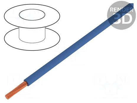 Wire | H05V-K | stranded | Cu | 1mm2 | dark blue | PVC | 300/500V | Class: 5