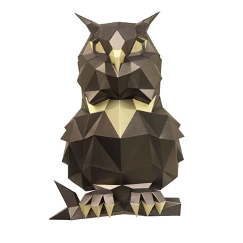 Beldizart „Wizardi 3D Papercraft Kit“ pelėda bronzos spalvos PP-1SOV-2BG