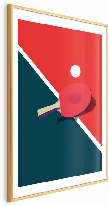 Artgeist Plakatas - Table Tennis - Ball and Racket on a Table