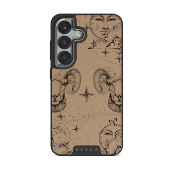 Aries - Samsung Galaxy S25 Plus Case, Elite Dark (Magnetic) / Silver / Beige