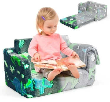 Promotion Vaikiška sofa su antklode 2in1 pilka