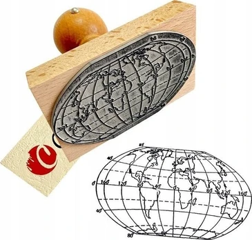 Dumel Stempel mapa ¶wiata - kontynenty i oceany