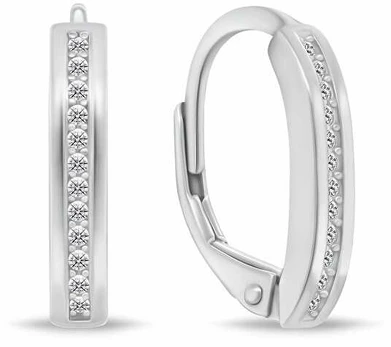 Brilio Silver Timeless sidabrinis earrings with zircons LME264