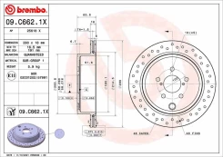 Stabdžių diskas BREMBO 09.C662.1X kaina