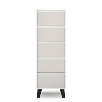 Komoda Mebelbos Borg 5s 40, 40x38,8x120,4 cm, balta