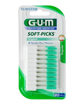 „Sunstar Gum Soft-Picks Original“ su įprastu fluoru 80 vienetų