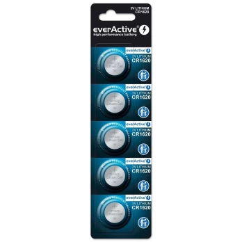Mini everActive CR1620 ličio baterijos lizdinė plokštelė, 5 vnt.