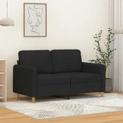 Dvivietė sofa, juodos spalvos, 120cm, audinys kaina