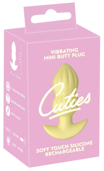 Cuties Vibrating Plug Yellow Analinis kaištis