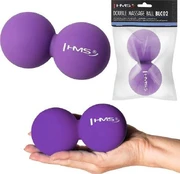 Masažinis kamuolys HMS Double Massage Ball BLC02, violetinis, 65 mm kaina