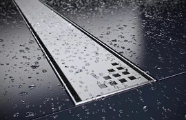Vogi nerūdijančio plieno latakas su grotelėmis Quadro 1000mm