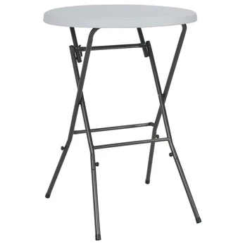 Sulankstomas baro stalas, baltas, 80x110cm, HDPE