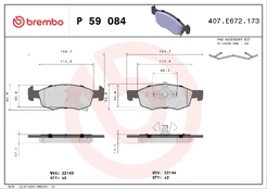 Stabdžių trinkelių rinkinys, diskinis stabdys BREMBO P59084 kaina