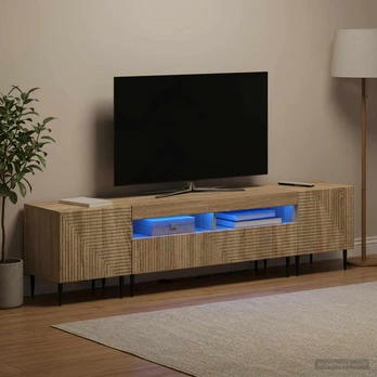 3 dalių LED televizoriaus spintelė Sonoma ąžuolas