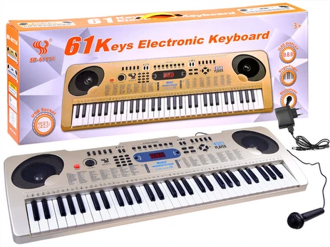 Pianinas su 61 klavišu + mikrofonu SD-6111A - rudas