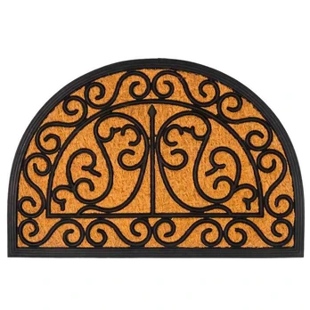 Pusapvalis durų kilimėlis su ornamentais