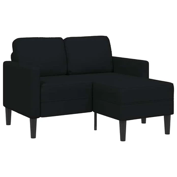 2-vietė sofa su L formos juodu 125 cm audiniu