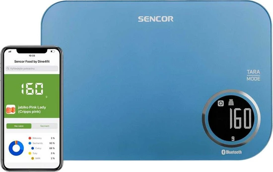 Virtuvinės svarstyklės Sencor SKS 7072BL su Bluetooth