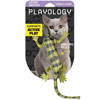 Žaislas katėms su katžole "Playology Sparkly Lizard"
