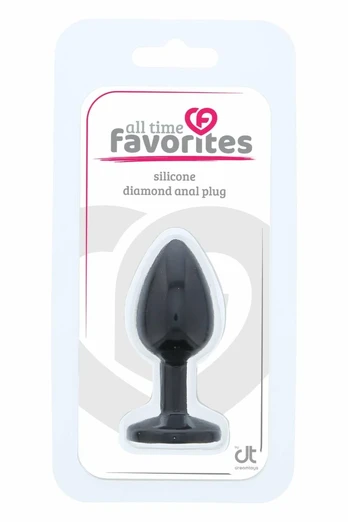 ALL TIME FAVORITES Silicone Diamond Plug Black-Pink Small