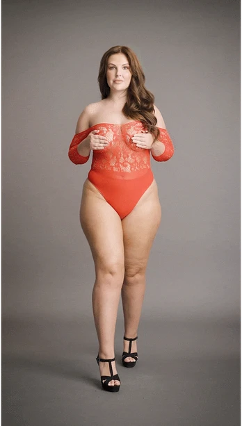 Shots Crotchless Rhinestone Teddy - Plus Size