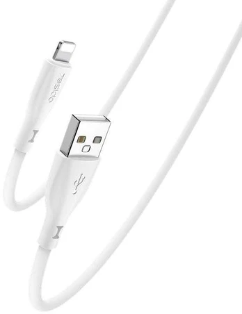 YESIDO SILICONE CABLE CA119 12W USB/LIGHTNING 1M 2,4A Baltas