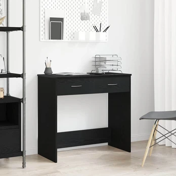 Juodas stalas 80x40x75 cm iš dirbtinės medienos