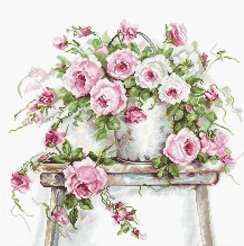 Roses on a Stool SBA2331 - siuvinėjimo kryželiu rinkinys