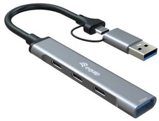 Šakotuvas Equip 4-Port USB-C3.2-Hub->3xUSB-C/USB-A +USB-A Adapt.10Gbps
