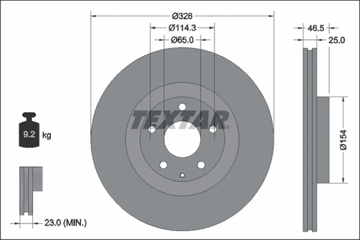 TEXTAR 92337603 Brake Disc