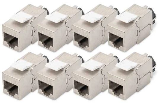 Digitus Cat.6a Keystone Module (silver, 8 pieces, with intelligent cable manager)