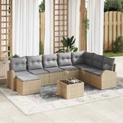 sodo sofa rinkinys 9 dalių Smėlio Ratanas sodo sofos rinkinys kaina
