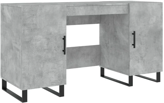 Rašomasis stalas, betono pilkas, 140x50x75cm, apdirbta mediena