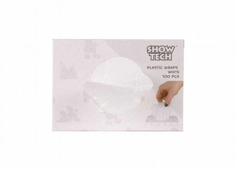Show Tech Plastic Foil Curlers – Durable 15x30cm Wraps, 100 Piece Pack