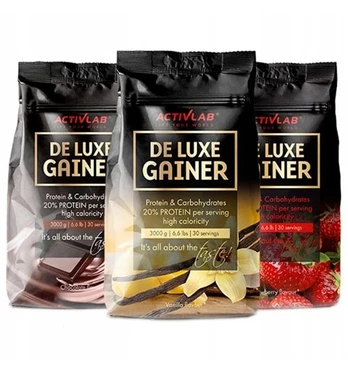 ActivLab De Luxe Gainer, Braškių, 3000 g