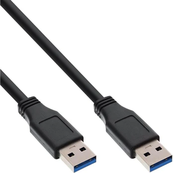 InLine USB 3.0 kabelis, nuo A iki A, juodas - 1,5 m