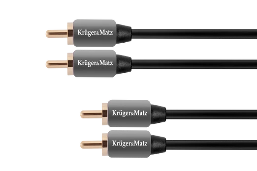 Kruger & Matz 2x RCA - 2x RCA juodas laidas - 1.8 m