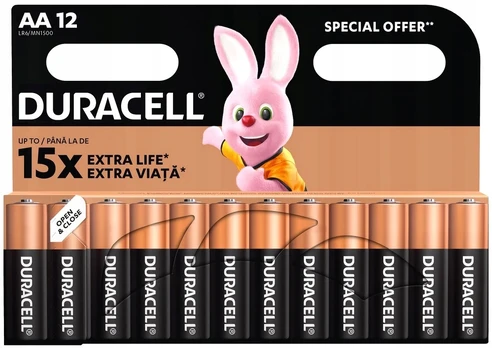 12x alkaline batteries Aa R6 R06 Lr6 original Duracell