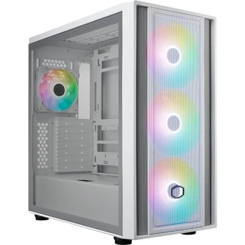 Cooler Master MasterBox 600 (baltas, Tempered Glass)
